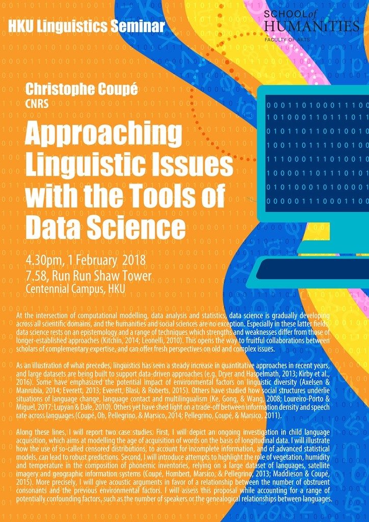 Approaching linguistic issues with the tools of data science - Christophe Coupé