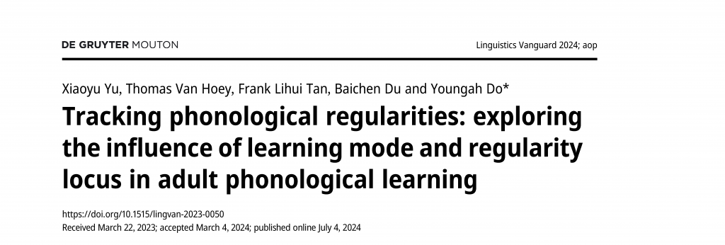 Front matter of the paper "Tracking phonological regularities".